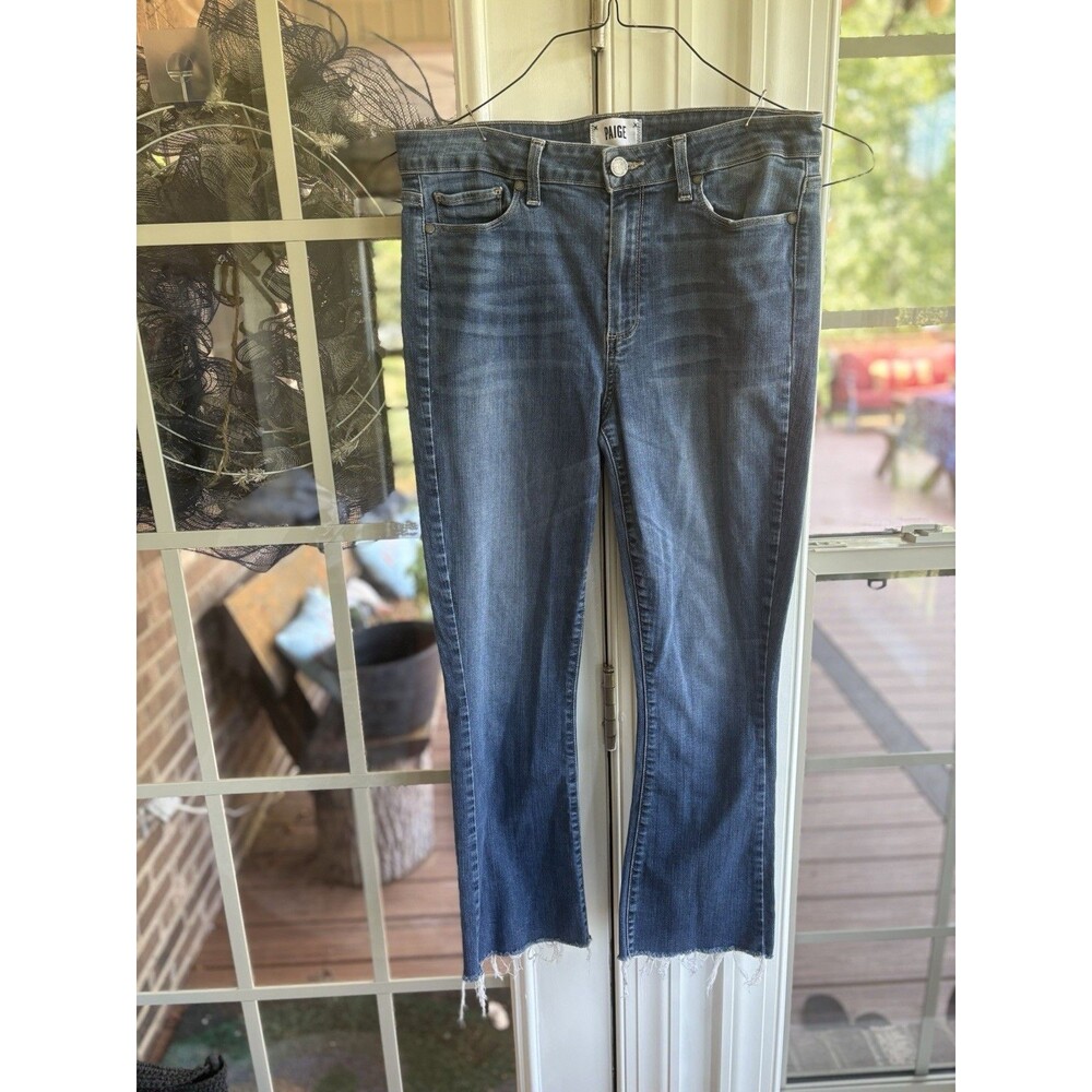 Paige Rory Crop Flare Frayed Jeans- 31
